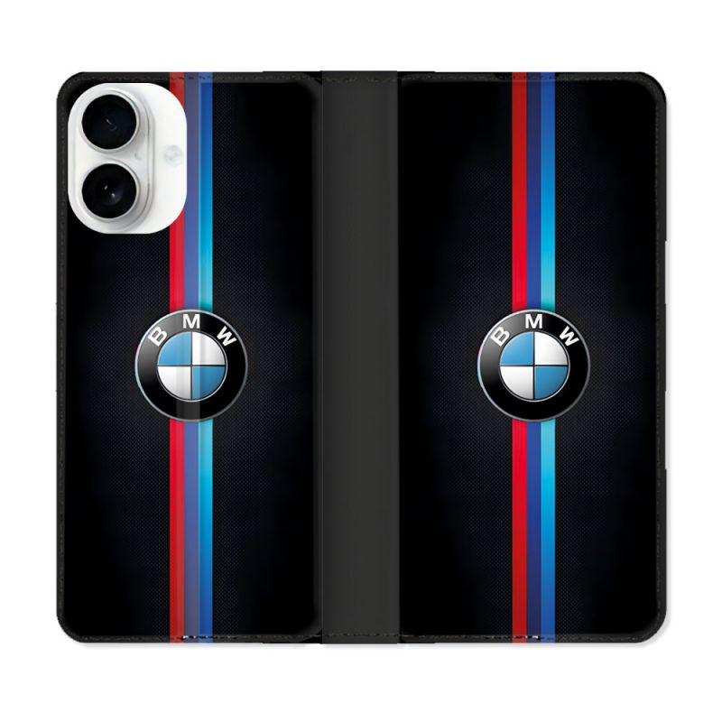 Housse cuir portefeuille Pour Iphone 17 BMW Logo