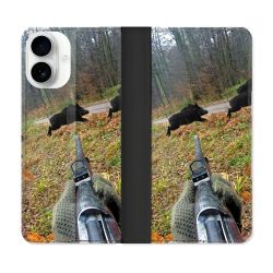 Housse cuir portefeuille Pour Iphone 17 Chasse Vision Tir