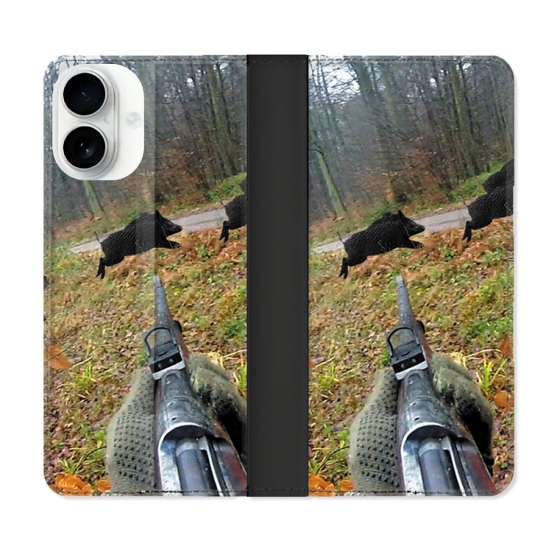 Housse cuir portefeuille Pour Iphone 17 Chasse Vision Tir