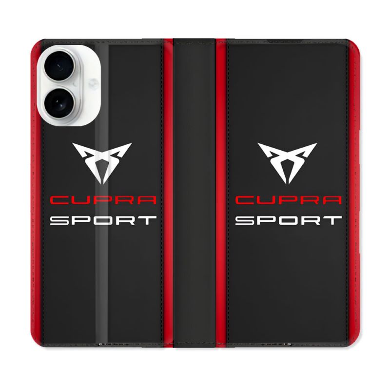 Housse cuir portefeuille Pour Iphone 17 Cupra