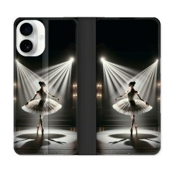 Housse cuir portefeuille Pour Iphone 17 Danseuse Lumière