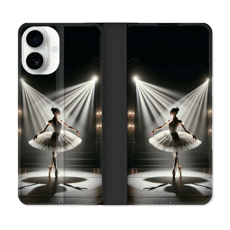 Housse cuir portefeuille Pour Iphone 17 Danseuse Lumière
