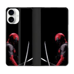 Housse cuir portefeuille Pour Iphone 17 Deadpool Epee