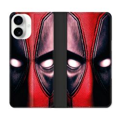 Housse cuir portefeuille Pour Iphone 17 Deadpool Yeux