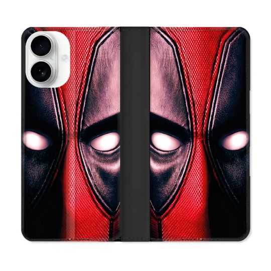 Housse cuir portefeuille Pour Iphone 17 Deadpool Yeux