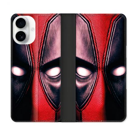 Housse cuir portefeuille Pour Iphone 17 Deadpool Yeux
