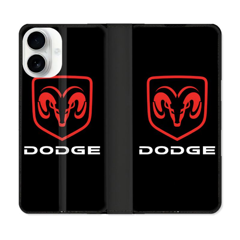 Housse cuir portefeuille Pour Iphone 17 Dodge