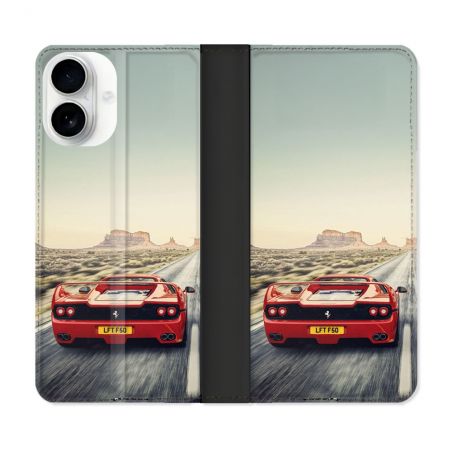 Housse cuir portefeuille Pour Iphone 17 Ferrari F50