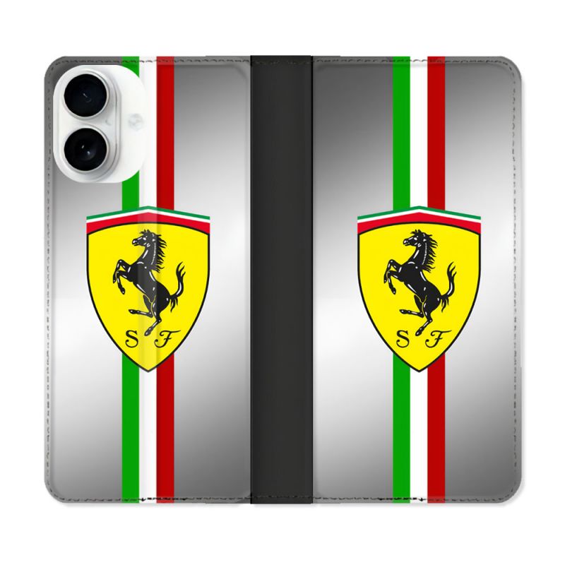 Housse cuir portefeuille Pour Iphone 17 Ferrari Ligne