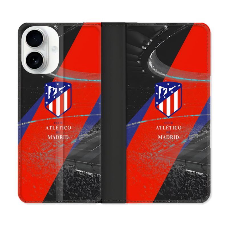 Housse cuir portefeuille Pour Iphone 17 Foot Athletico Madrid