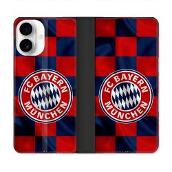 Housse cuir portefeuille Pour Iphone 17 Foot Bayern Munich Carreaux