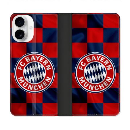 Housse cuir portefeuille Pour Iphone 17 Foot Bayern Munich Carreaux