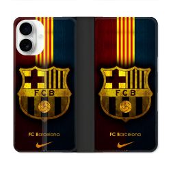 Housse cuir portefeuille Pour Iphone 17 Foot FC Barcelone Vintage