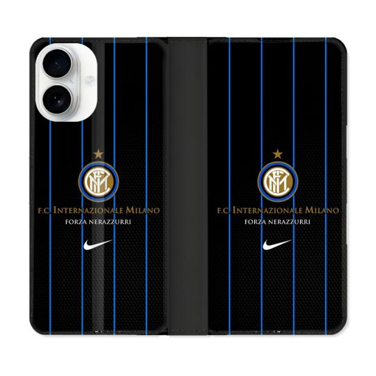 Housse cuir portefeuille Pour Iphone 17 Foot Inter Milan