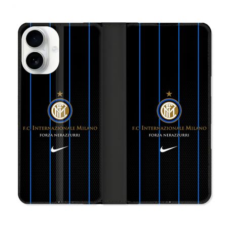 Housse cuir portefeuille Pour Iphone 17 Foot Inter Milan