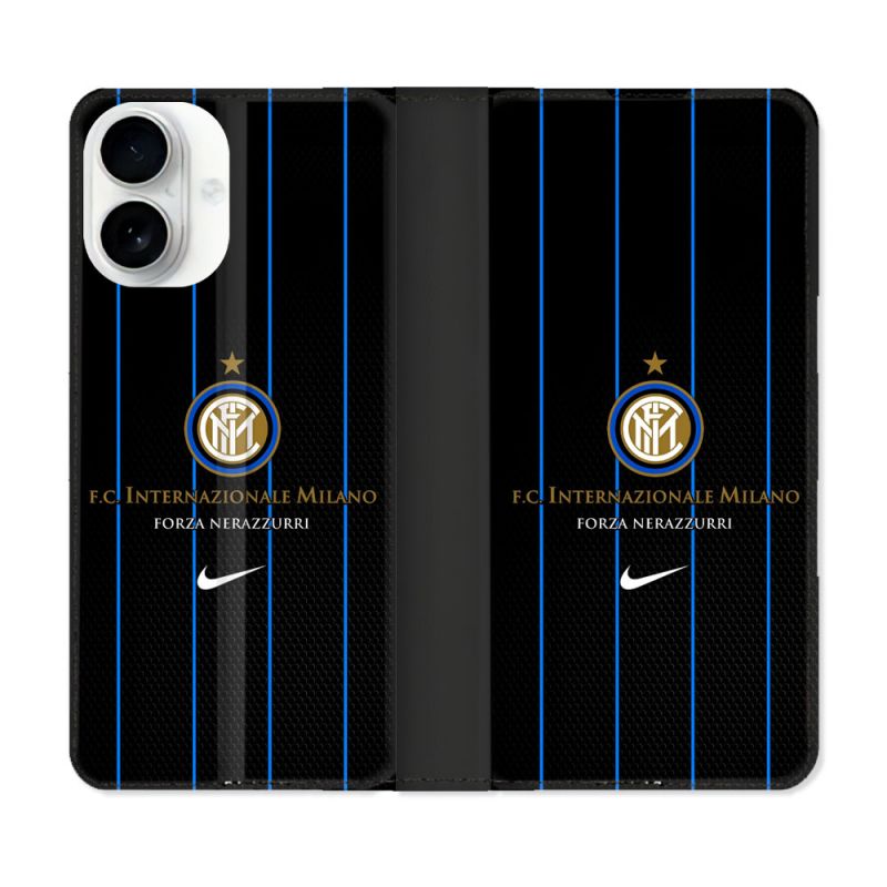 Housse cuir portefeuille Pour Iphone 17 Foot Inter Milan