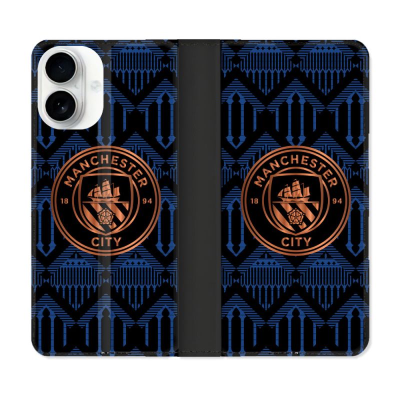 Housse cuir portefeuille Pour Iphone 17 Foot Manchester City