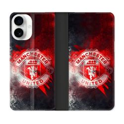 Housse cuir portefeuille Pour Iphone 17 Foot Manchester United