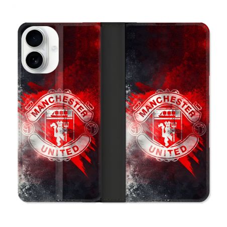 Housse cuir portefeuille Pour Iphone 17 Foot Manchester United