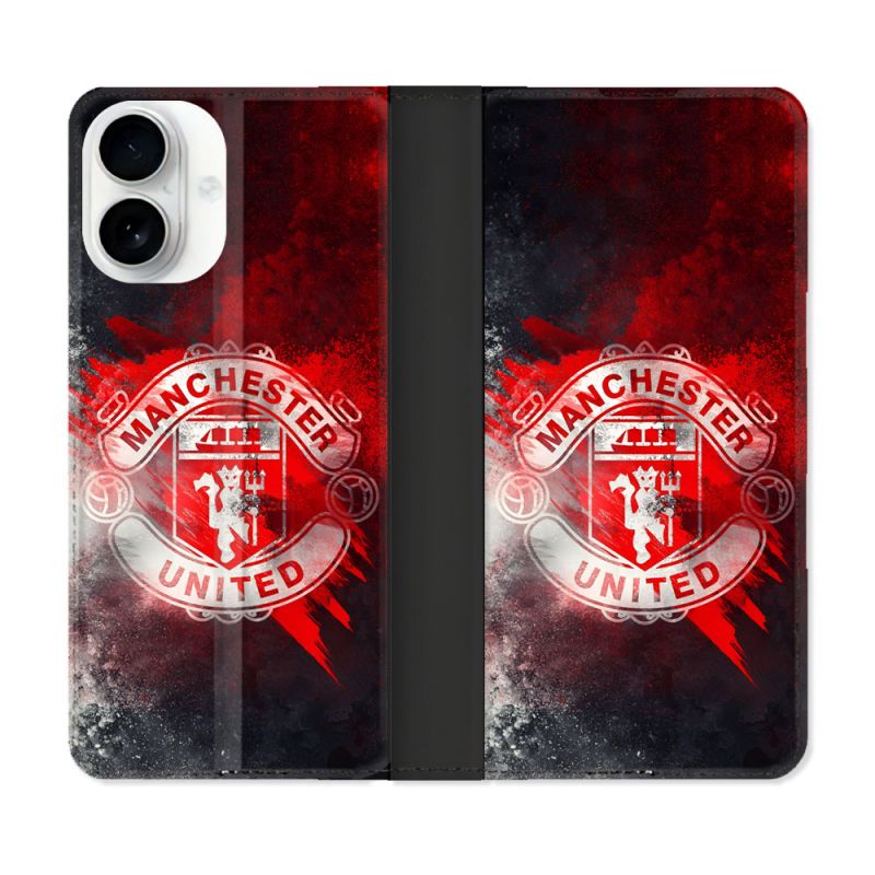 Housse cuir portefeuille Pour Iphone 17 Foot Manchester United