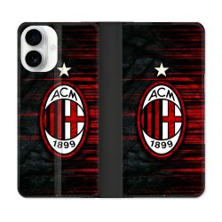Housse cuir portefeuille Pour Iphone 17 Foot Milan AC