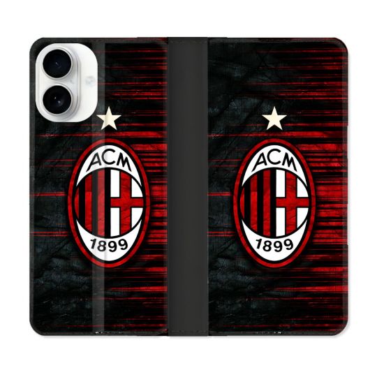 Housse cuir portefeuille Pour Iphone 17 Foot Milan AC