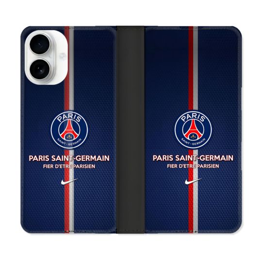 Housse cuir portefeuille Pour Iphone 17 Foot PSG Fier