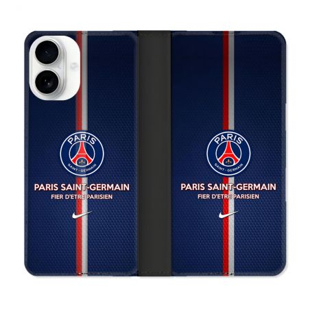 Housse cuir portefeuille Pour Iphone 17 Foot PSG Fier