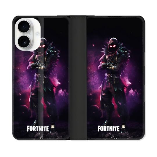 Housse cuir portefeuille Pour Iphone 17 Fortnite Raven