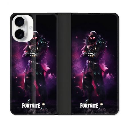 Housse cuir portefeuille Pour Iphone 17 Fortnite Raven