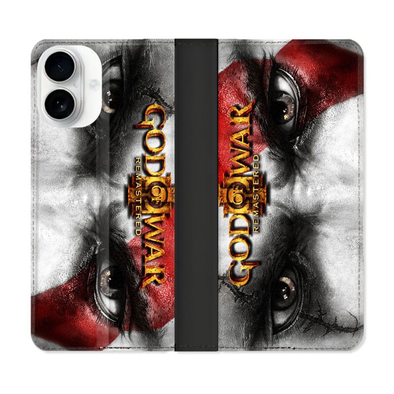 Housse cuir portefeuille Pour Iphone 17 God Of War GOW