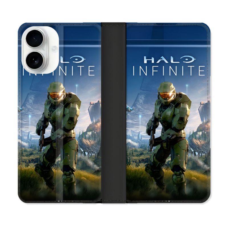 Housse cuir portefeuille Pour Iphone 17 Halo