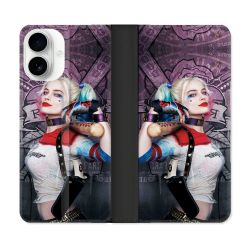 Housse cuir portefeuille Pour Iphone 17 Harley Quinn Batte