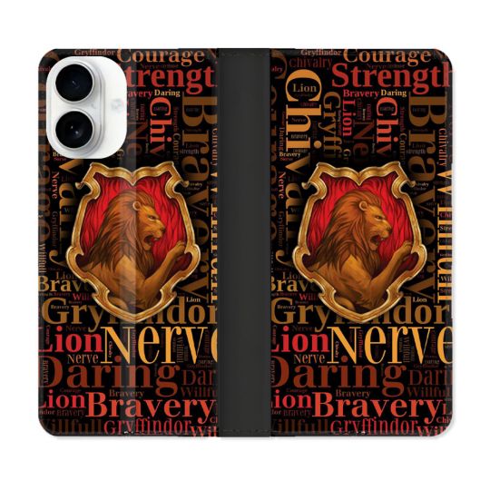 Housse cuir portefeuille Pour Iphone 17 Harry Potter Griffondor