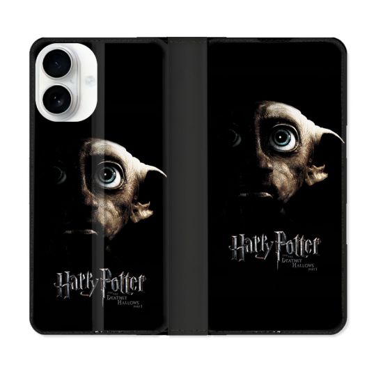 Housse cuir portefeuille Pour Iphone 17 Harry Potter Hollows Dobby