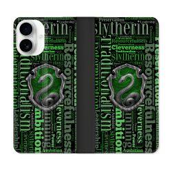 Housse cuir portefeuille Pour Iphone 17 Harry Potter Serpentar