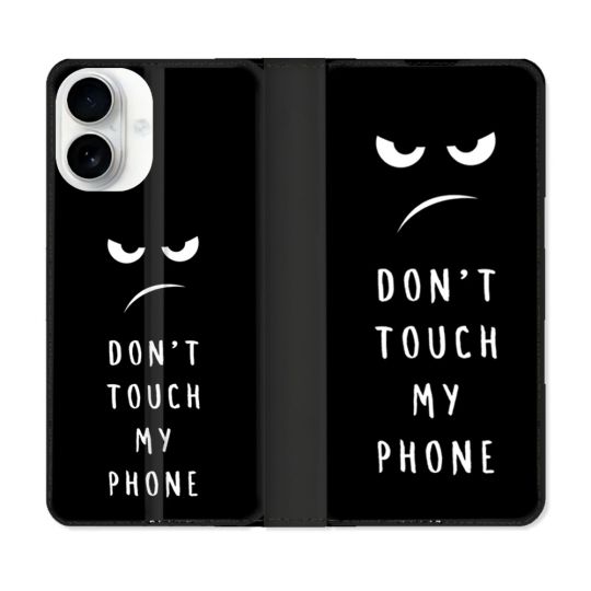Housse cuir portefeuille Pour Iphone 17 Humour Don't Touch