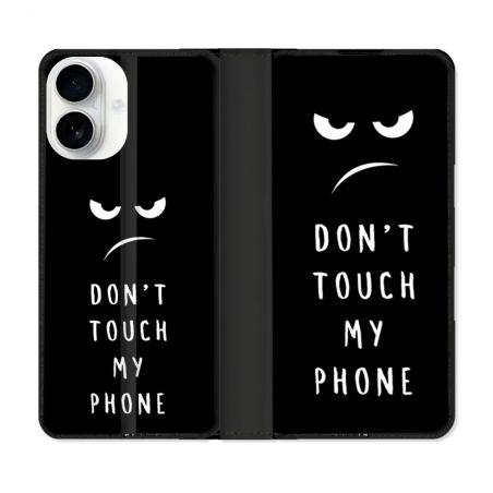 Housse cuir portefeuille Pour Iphone 17 Humour Don't Touch