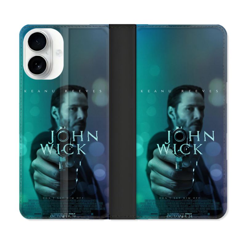 Housse cuir portefeuille Pour Iphone 17 John Wick