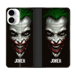 Housse cuir portefeuille Pour Iphone 17 Joker Noir