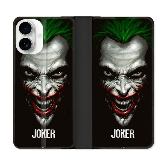 Housse cuir portefeuille Pour Iphone 17 Joker Noir