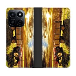 Housse cuir portefeuille Pour Honor 200 Smart 5G Agriculture Tracteur Color