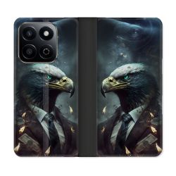 Housse cuir portefeuille Pour Honor 200 Smart 5G Animal Aigle Business