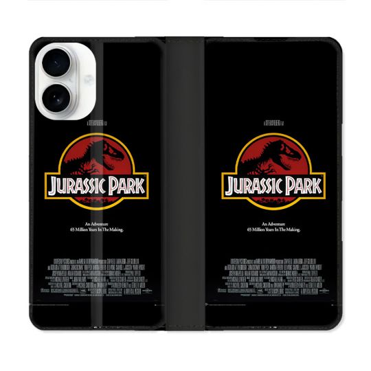 Housse cuir portefeuille Pour Iphone 17 Jurassic Park Affiche