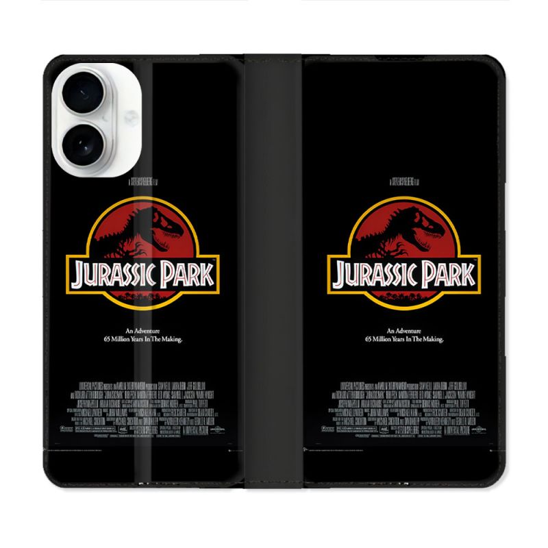 Housse cuir portefeuille Pour Iphone 17 Jurassic Park Affiche