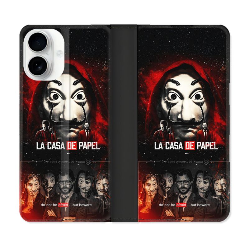 Housse cuir portefeuille Pour Iphone 17 La Casa De Papel