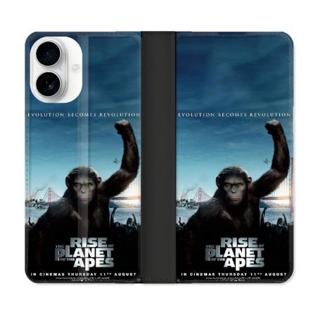 Housse cuir portefeuille Pour Iphone 17 La Planete Des Singes