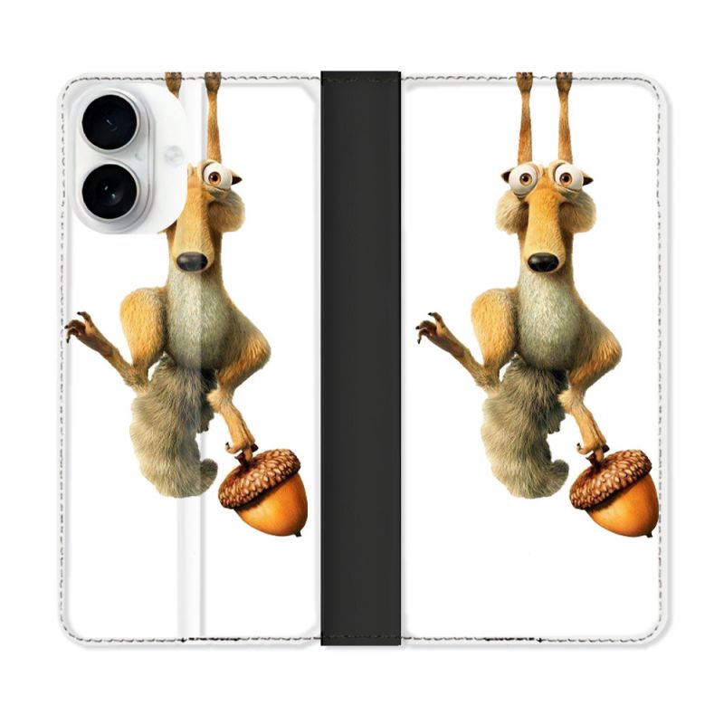 Housse cuir portefeuille Pour Iphone 17 L'âge de Glace Scratch Suspendu