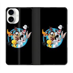 Housse cuir portefeuille Pour Iphone 17 Looney Tunes