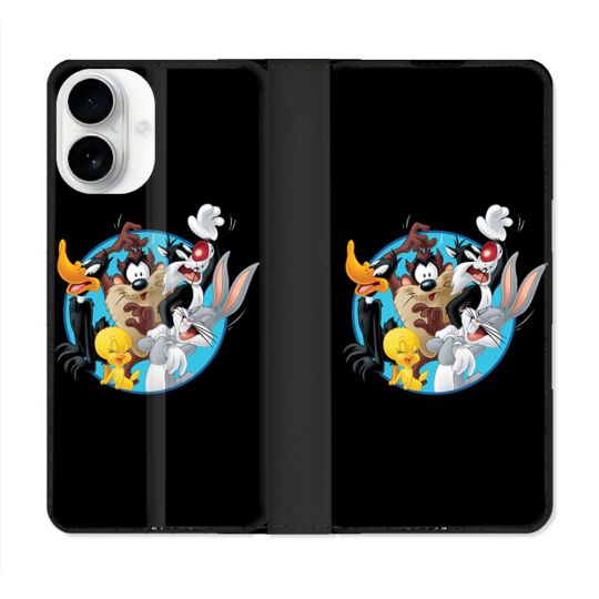 Housse cuir portefeuille Pour Iphone 17 Looney Tunes
